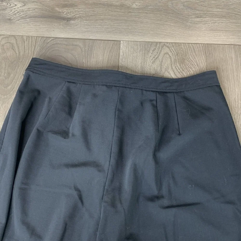 Talbots Stretch Pants Womens Size 12 Black Slacks Hip Zip Button Close Pleats - Picture 7 of 9